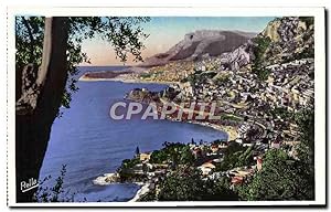 Carte Postale Ancienne La principauté de Monaco vue de Roqeubrune Cap Martin