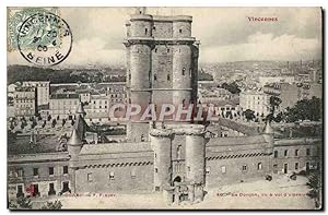 Carte Postale Ancienne Vincennes Le donjon vu a vol d'oiseau