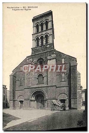 Carte Postale Ancienne Brioude Façade de L'Eglise