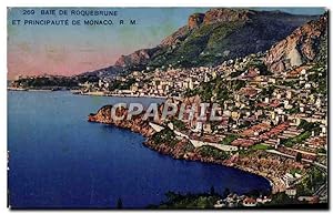 Carte Postale Ancienne Baie De Roquebrune Et Principauté De Monaco