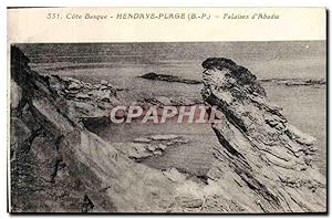 Carte Postale Ancienne Hendaye Plage Falaises d'Abadie