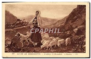 Carte Postale Ancienne La Vie De Bernadette Lourdes Moutons Chien