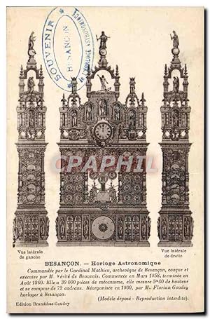Carte Postale Ancienne Besancon Horloge Astronomique