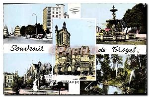 Carte Postale Moderne Souvenir De Troyes Avenue de la Gare Fontaine La cathédrale Le rapt Jardin ...