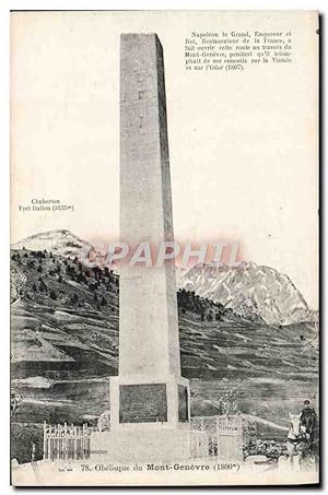 Carte Postale Ancienne Obelisque du Mont Genevre