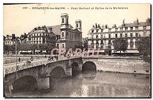 Carte Postale Ancienne Besancon Les Bains Pont Battant Et Eglise De La Madeleine