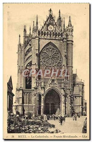 Carte Postale Ancienne Metz La Cathédrale Façade Meridionale