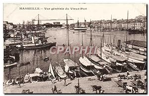 Carte Postale Ancienne Marseille vue générale Du Vieux Port Bateaux