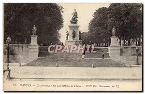 Carte Postale Ancienne Nantes Le Monument Des Combattants de 1870 Militaria
