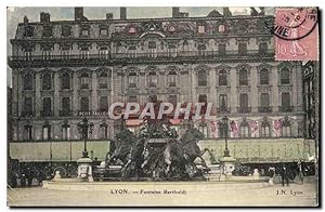 Carte Postale Ancienne Lyon Fontaine Bartholdi