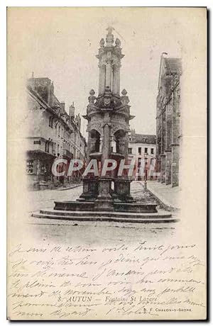 Carte Postale Ancienne Autun Fontaine St Lazare