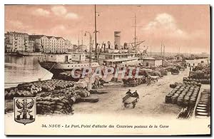 Carte Postale Ancienne Nice Le Port Point D'Attache Des Courriers Postaux De La Corse
