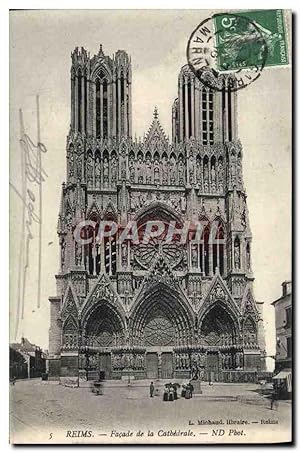 Carte Postale Ancienne Reims Façade de la Cathédrale