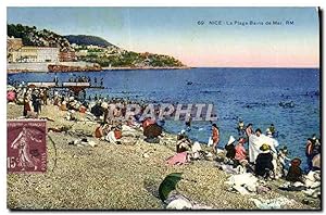 Carte Postale Ancienne Nice La Plage Bains De mer