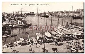 Carte Postale Ancienne Marseille vue générale Du Vieux Port Bateaux