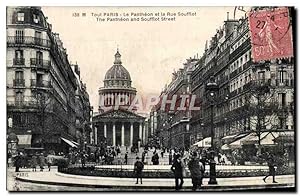 Carte Postale Ancienne Paris Le Pantheon et la rue Soufflot