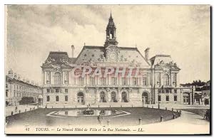 Carte Postale Ancienne Tours Le Nouvel Hôtel De Ville Et La Rue Nationale