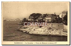 Carte Postale Ancienne Marseille La Corniche Pointe de Malarme et Château d'If