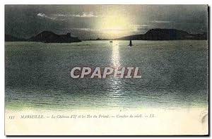 Carte Postale Ancienne Marseille Le Château Et Les îles Du Frioul Coucher de soleil