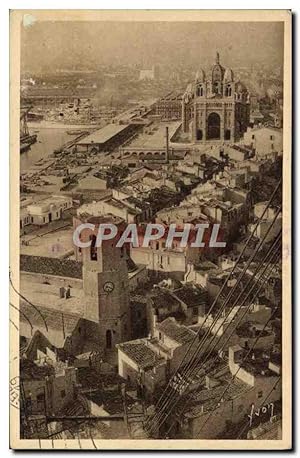 Carte Postale Ancienne Marseille La Cathédrale vue Du Pont Transbordeur