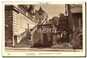 Carte Postale Ancienne Montbeliard Escalier Monumental De L'Eglise