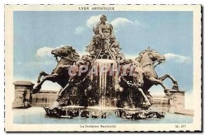 Carte Postale Ancienne Lyon Artistique La Fontaine Bartholdi