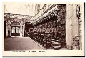 Carte Postale Ancienne Eglise De Brou Les Stalles Cote Nord