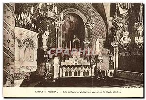 Carte Postale Ancienne Paray Le Monial Chapelle De La Visitation Autel Et Grille Du Cloître
