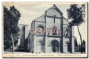 Carte Postale Ancienne Châteauneuf L'église Façade