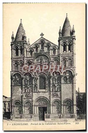 Carte Postale Ancienne Angouleme Portail de la cathédrale Saint Pierre