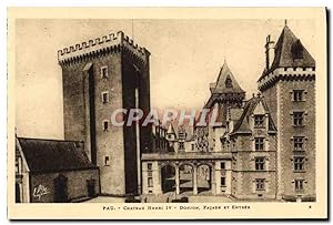 Carte Postale Ancienne Pau Château Henri IV Donjon Façade Et Entrée