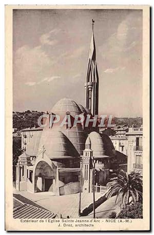 Carte Postale Ancienne Extérieur de l'Eglise Sainte Jeanne d'Arc Nice