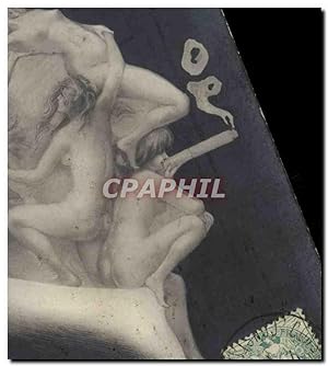 Carte Postale Ancienne Surréalisme Gourmand Femmes Tabac Cigarettes