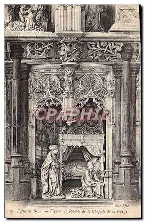 Carte Postale Ancienne Bourg Eglise de Brou Figures du Retable de la Chapelle de la Vierge