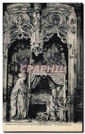 Carte Postale Ancienne Bourg Eglise de Brou Retable de la chapelle de la Vierge L'Annonciation