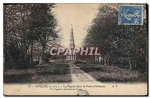 Carte Postale Ancienne Amboise La pagode dans la forêt