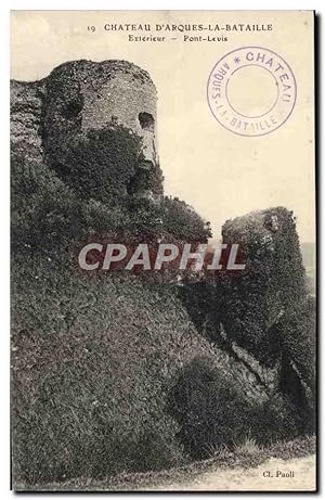 Carte Postale Ancienne Château D'Arques La Bataille Extérieur Pont levis