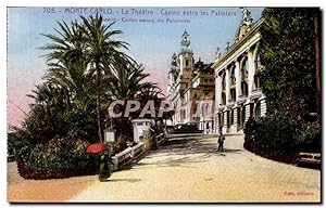 Carte Postale Ancienne Monte Carlo Le Théâtre Casino Entre Les Palmiers