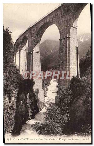 Carte Postale Ancienne Chamonix Le Pont Ste Marie Et Village Des Houches