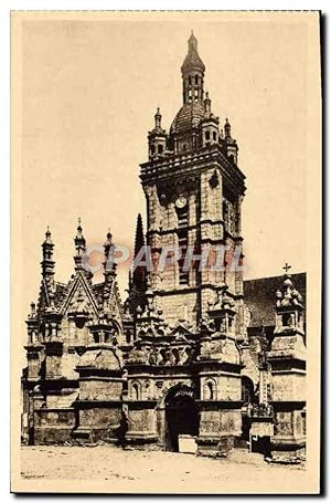 Carte Postale Ancienne Saint Thegonnec L'Eglise Façade Et Porche