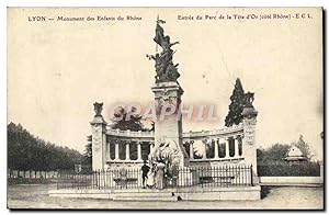 Carte Postale Ancienne Lyon Monument Des Enfants Du Rhone Entrée du Parc de la Tete d'Or