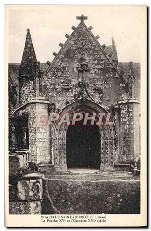 Carte Postale Ancienne Chapelle Saint Herbot Le Porche XV et I'Ossuaire XVI Siecle