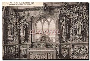 Carte Postale Ancienne Chapelle Ste Marie du Menez Hom Autel Cote Gauche