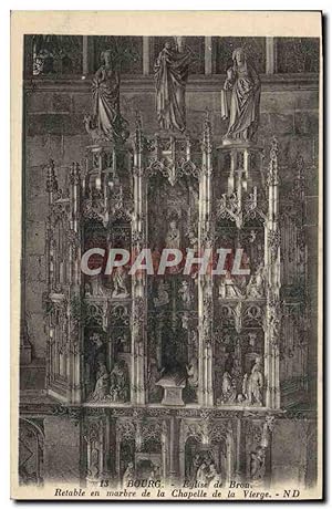 Carte Postale Ancienne Bourg Eglise de Brou Retable en marbre de la Chapelle de la Vierge