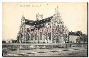 Carte Postale Ancienne Bourg Eglise de Brou vue d'Ensemble