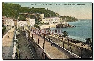 Carte Postale Ancienne Nice vue générale du château et des terrasses