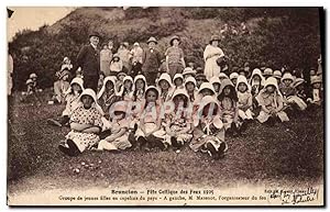 Carte Postale Ancienne Brancion Fête celtique des Feux 1925 Groupe de jeunes filles