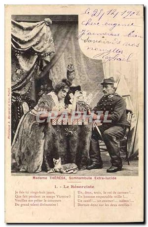 Carte Postale Ancienne Cartomancie Voyance Folklore Madame Theresa somnambule extra lucide Le res...