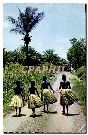Carte Postale Moderne Negre Enfant Noir Depart pour la danse Afrique