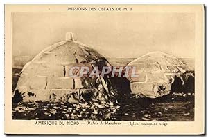 Carte Postale Ancienne Polaire Missions des oblats de Marie Immaculee Amerique du Nord Palais de ...